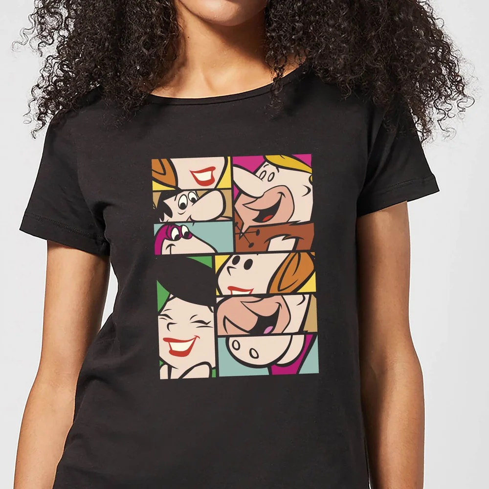 The Flintstones Cartoon Squares Women's T-Shirt - Black - XS Bild 1