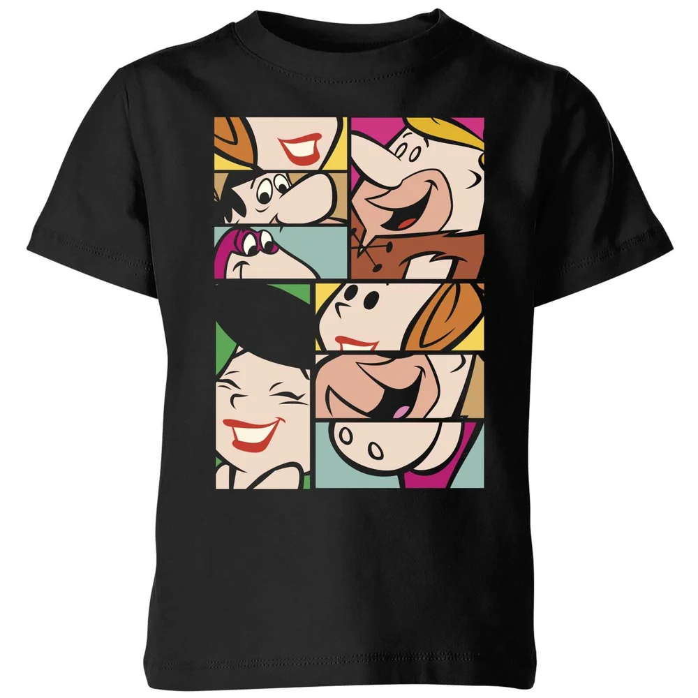The Flintstones Cartoon Squares Kids' T-Shirt - Black - 3-4 Jahre Bild 1