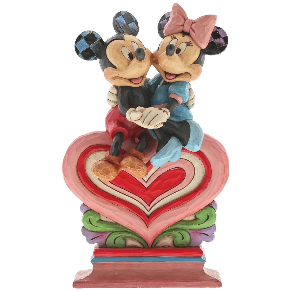 Disney Traditions Heart to Heart (Mickey Mouse und Minnie auf einem Herz Figur) 17,5 cm Bild 1