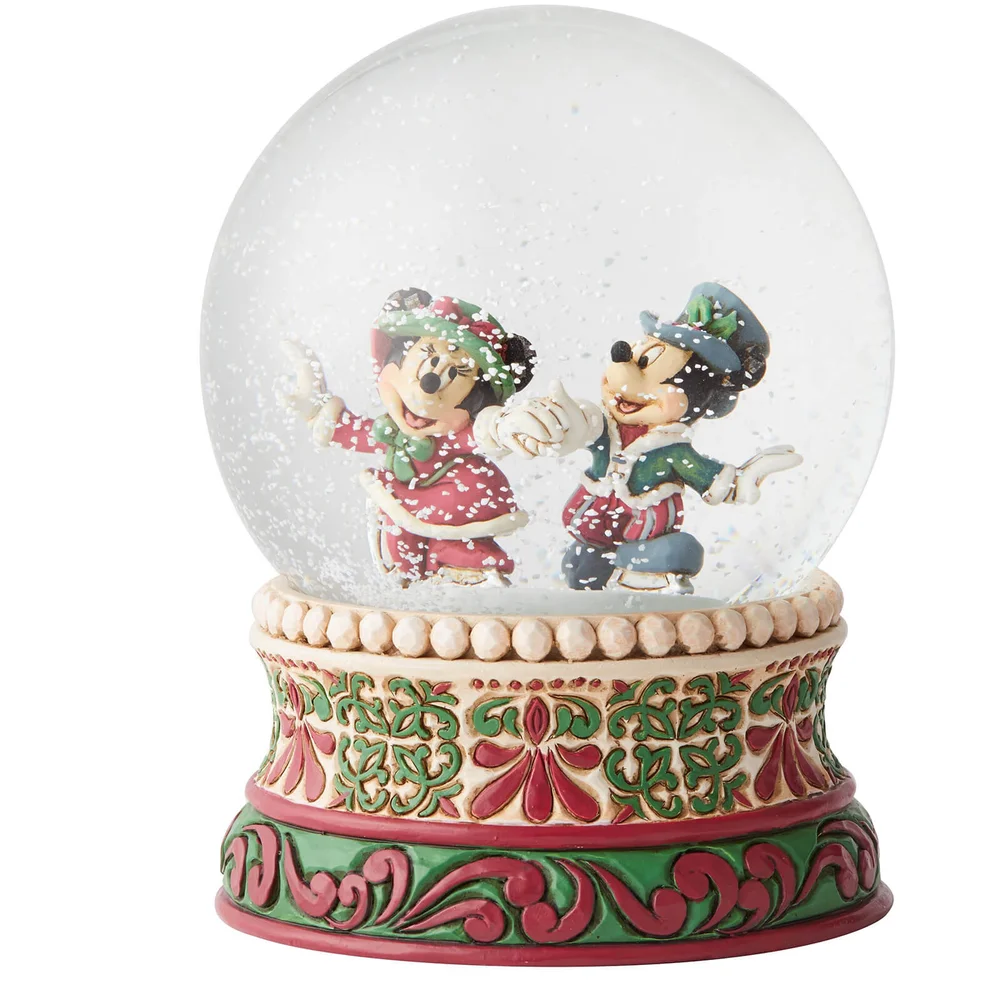 Disney Traditions Splendid Skaters (Victorian Mickey and Minnie Mouse Waterball) 16.0cm Bild 1