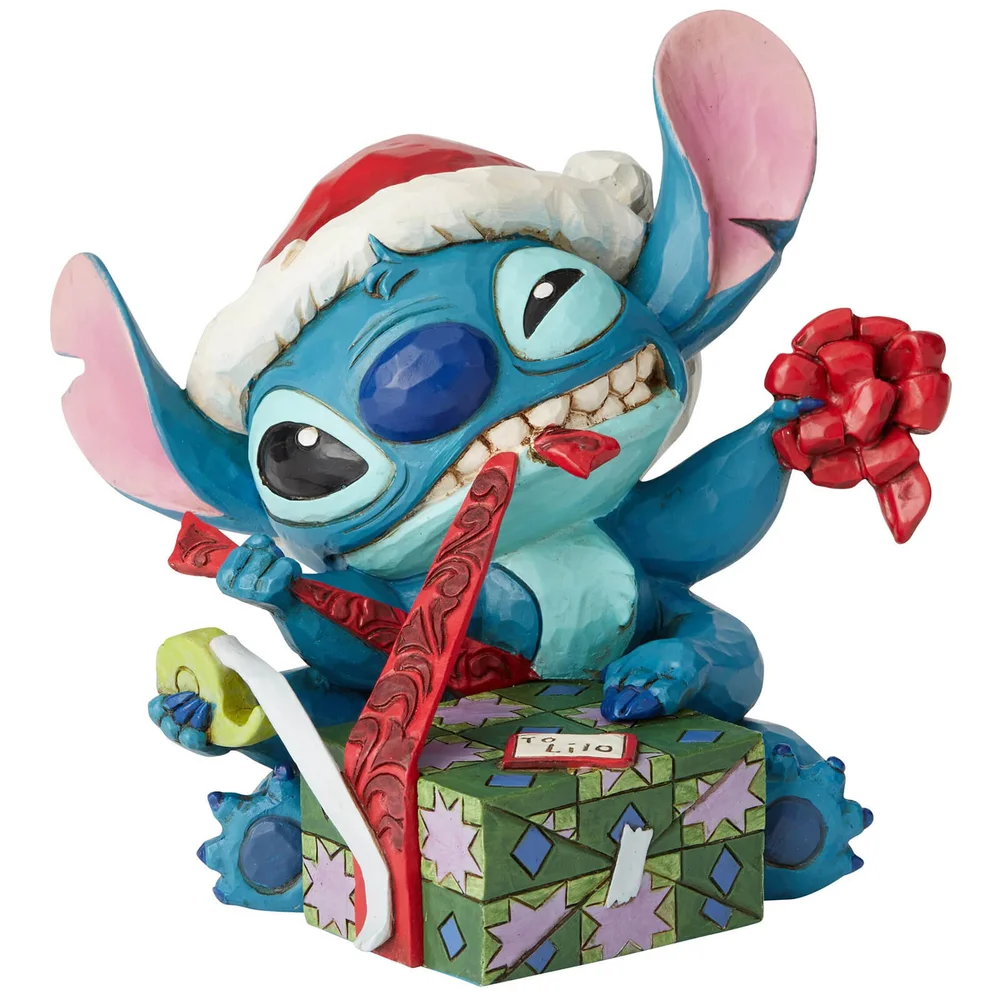 Disney Traditions Bad Wrap (Stitch mit Weihnachtsmannmütze Figur) 13,0 cm Bild 1