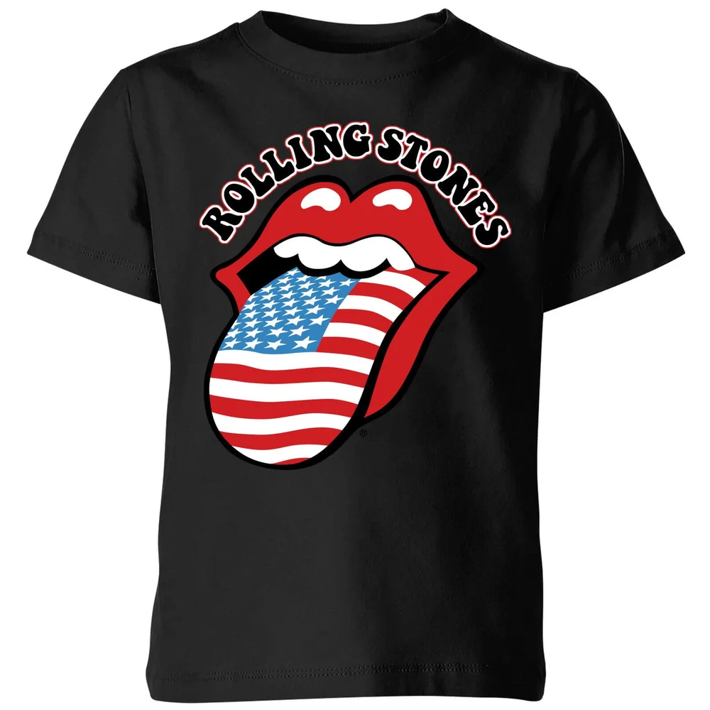 Rolling Stones US Flag Kinder T-Shirt - Schwarz - 3-4 Jahre - Schwarz Bild 1