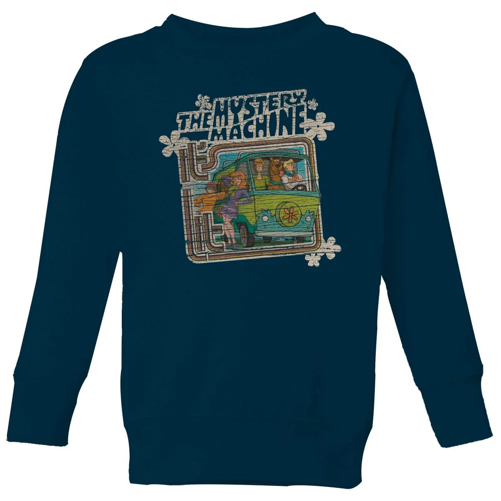 Scooby Doo Mystery Machine Psychedelic Kids' Sweatshirt - Navy - 9-10 Jahre Bild 1