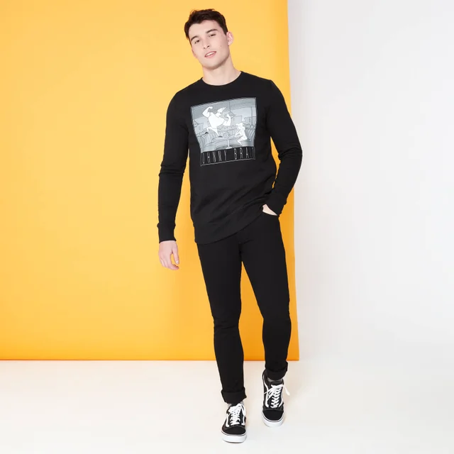 Cartoon Network Spin-Off Johnny Bravo Classic Scene Sweatshirt - Schwarz