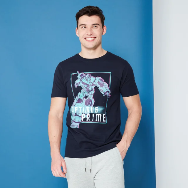 Transformers Optimus Prime Neon T-Shirt - Navy Blau