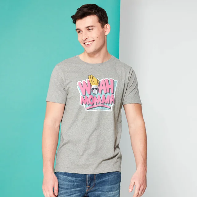 Cartoon Network Spin-Off Johnny Bravo Woah Momma T-Shirt - Grau
