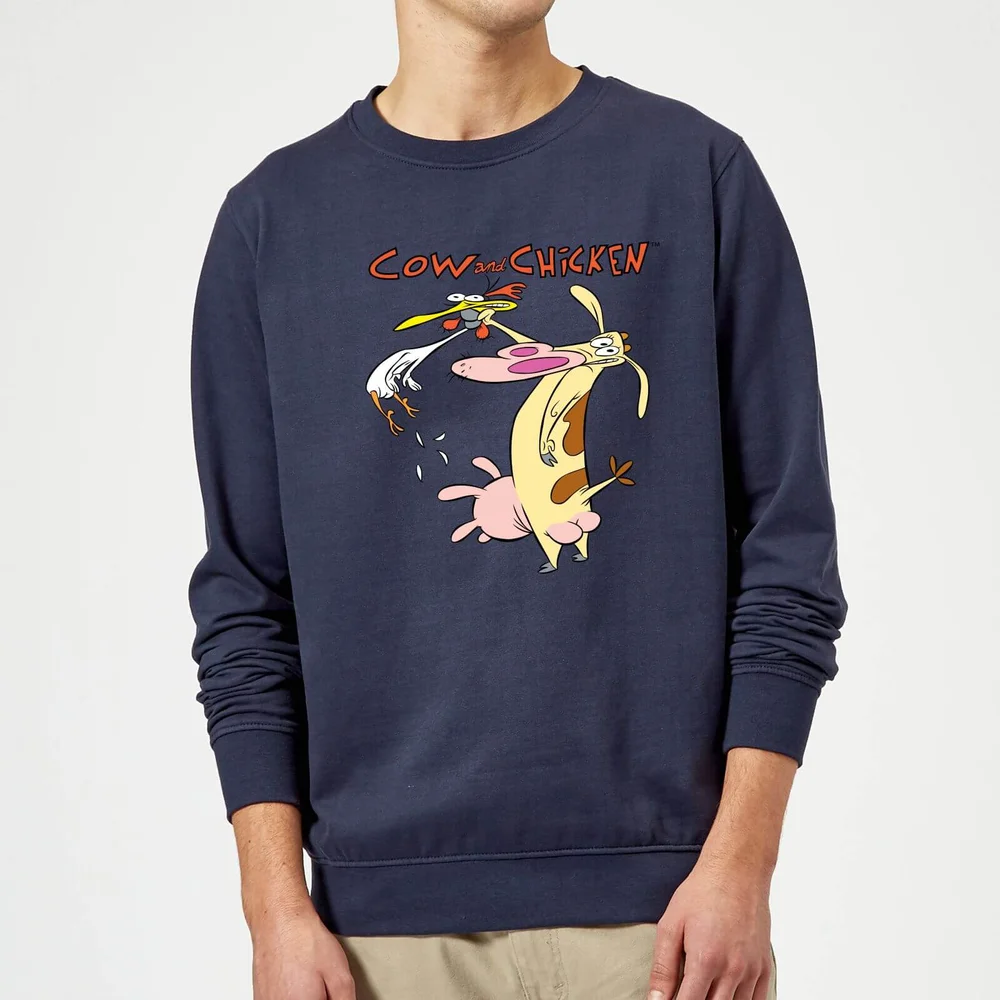 Cow and Chicken Characters Sweatshirt - Navy - S Bild 1