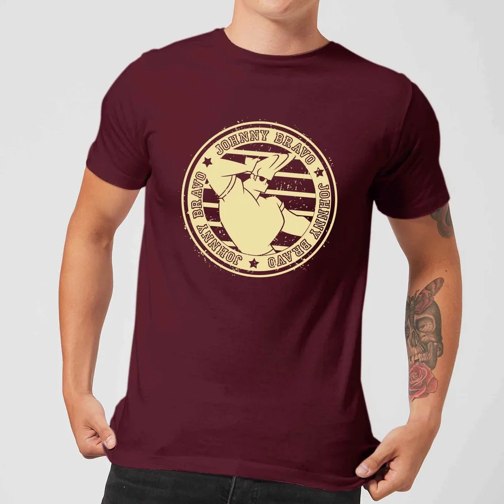 Johnny Bravo Sports Badge Men's T-Shirt - Burgundy - S Bild 1