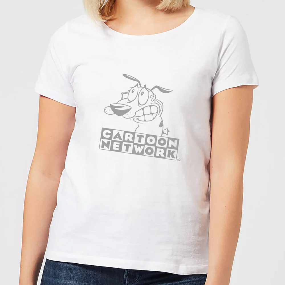 Courage The Cowardly Dog Outline Women's T-Shirt - White - XS Bild 1