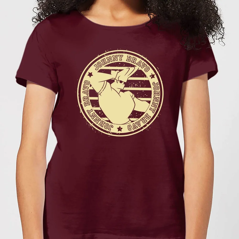 Johnny Bravo Sports Badge Women's T-Shirt - Burgundy - S Bild 1