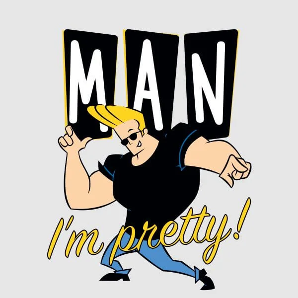 Johnny Bravo Man I'm Pretty Women's T-Shirt - Grey