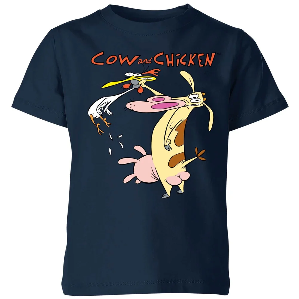 Cow and Chicken Characters Kids' T-Shirt - Navy - 3-4 Jahre Bild 1