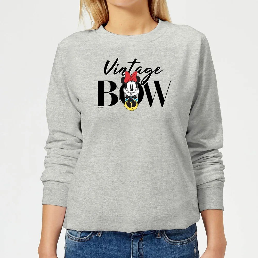 Disney Minnie Mouse Vintage Bow Damen Sweatshirt - Grau - 3XL - Grau Bild 1