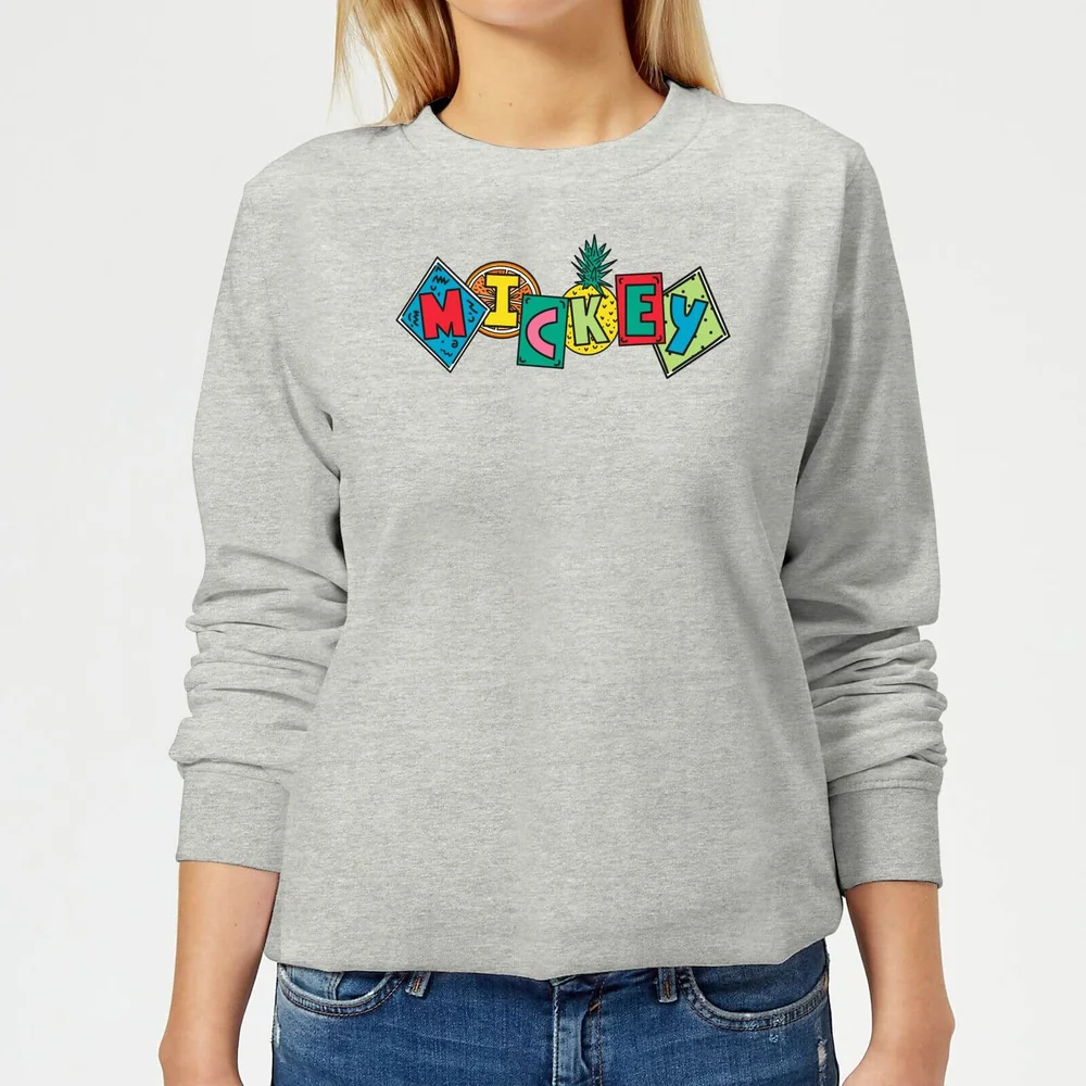 Disney Mickey Fruit Blocks Damen Sweatshirt - Grau - 3XL - Grau Bild 1