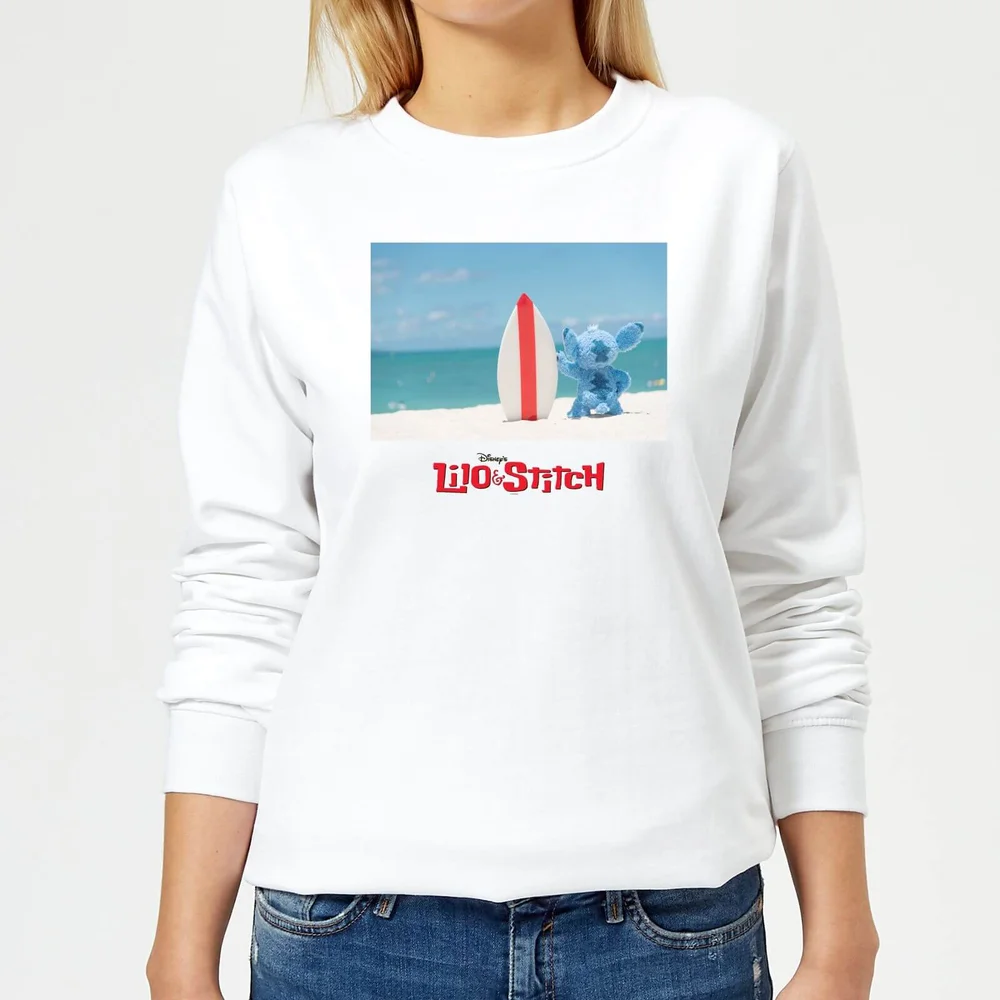 Disney Lilo And Stitch Surf Beach Damen Sweatshirt - Weiß - XS Bild 1