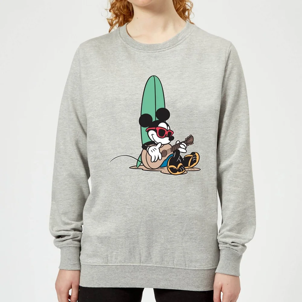 Disney Mickey Mouse Surf And Chill Damen Sweatshirt - Grau - 3XL - Grau Bild 1