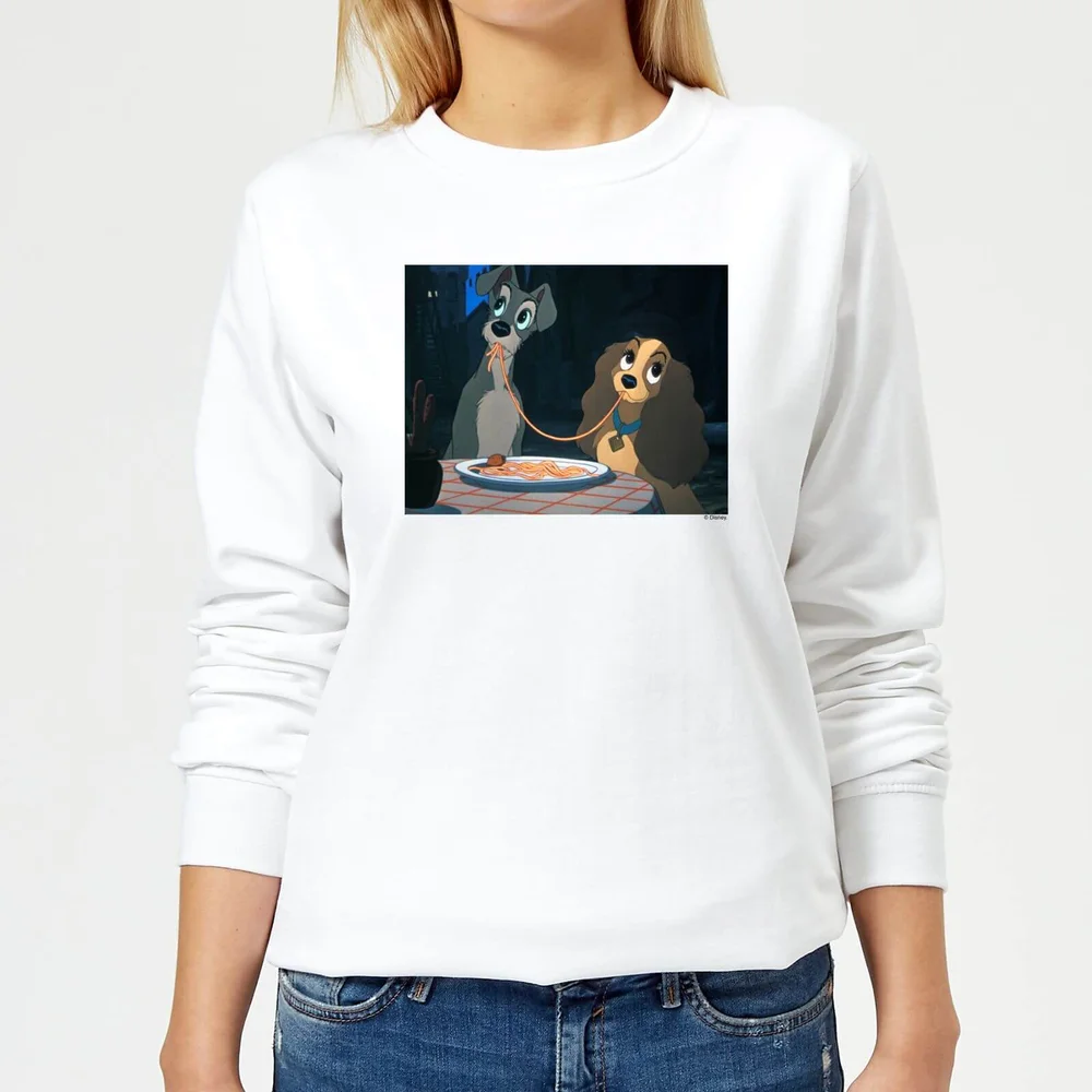 Disney Lady And The Tramp Spaghetti Scene Damen Sweatshirt - Weiß - XS Bild 1