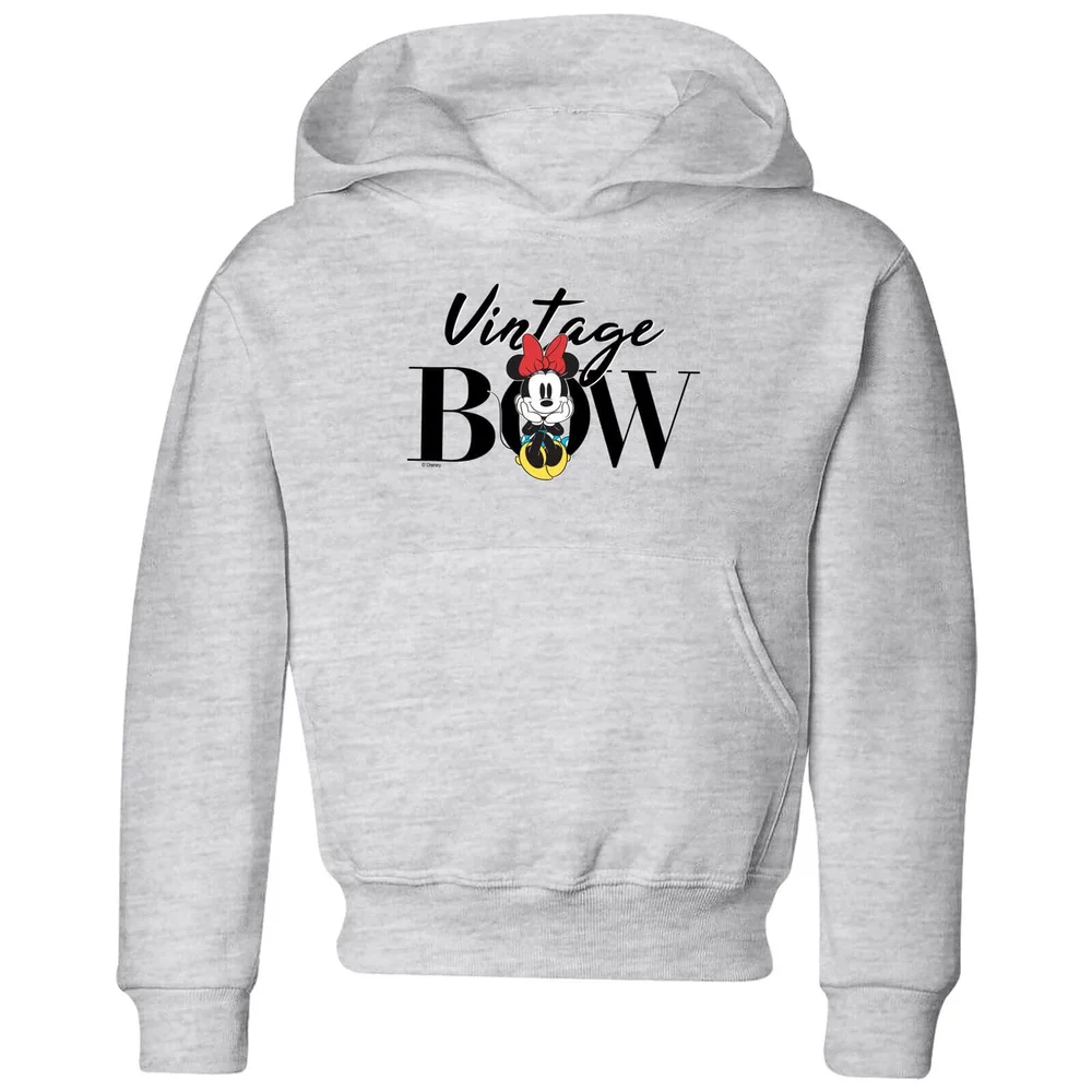 Disney Minnie Mouse Vintage Bow Kinder Hoodie - Grau - 3-4 Jahre Bild 1