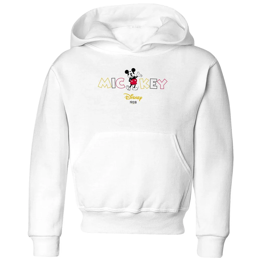 Disney Mickey Mouse Disney Wording Kinder Hoodie - Weiß - 3-4 Jahre Bild 1