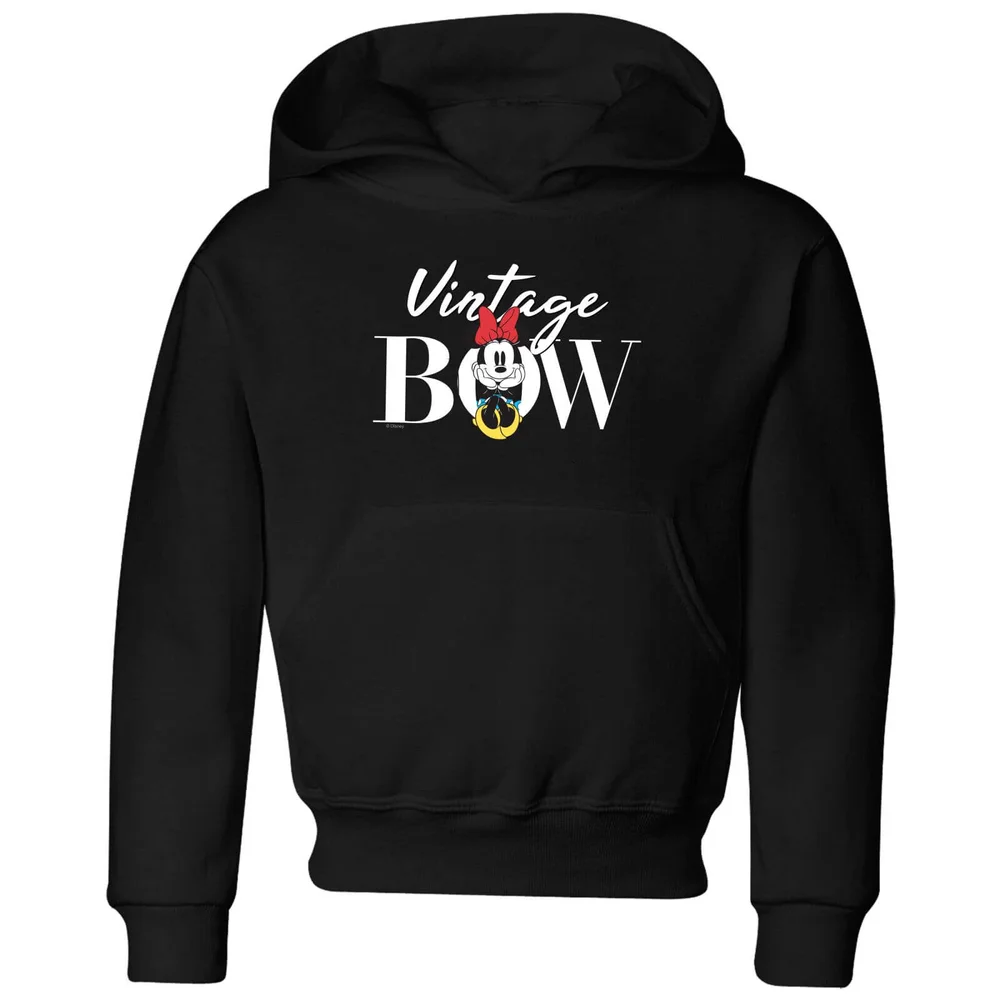 Disney Minnie Mouse Vintage Bow Kinder Hoodie - Schwarz - 3-4 Jahre Bild 1