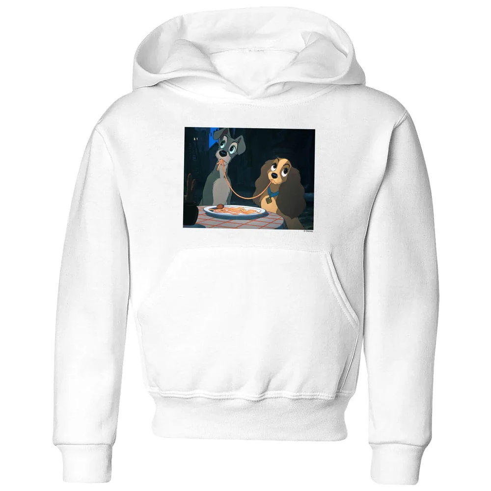 Disney Lady And The Tramp Spaghetti Scene Kinder Hoodie - Weiß - 3-4 Jahre Bild 1