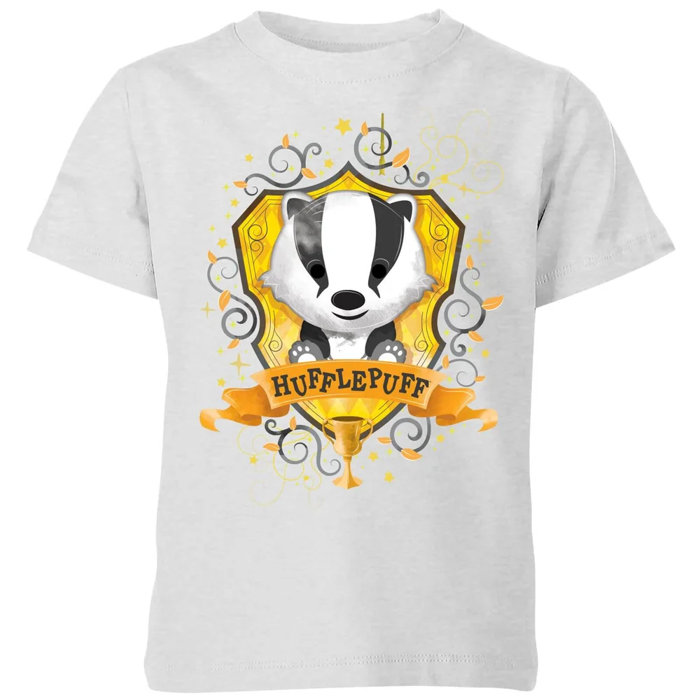 Harry Potter Kids Hufflepuff Crest Kids' T-Shirt - Grey - 3-4 Jahre Bild 1