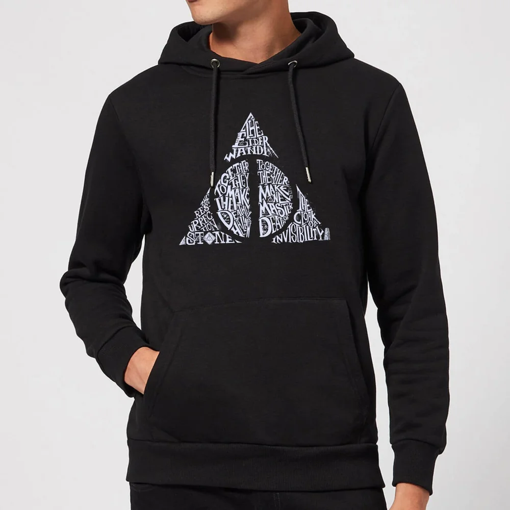 Harry Potter Deathly Hallows Text Hoodie - Black - S Bild 1