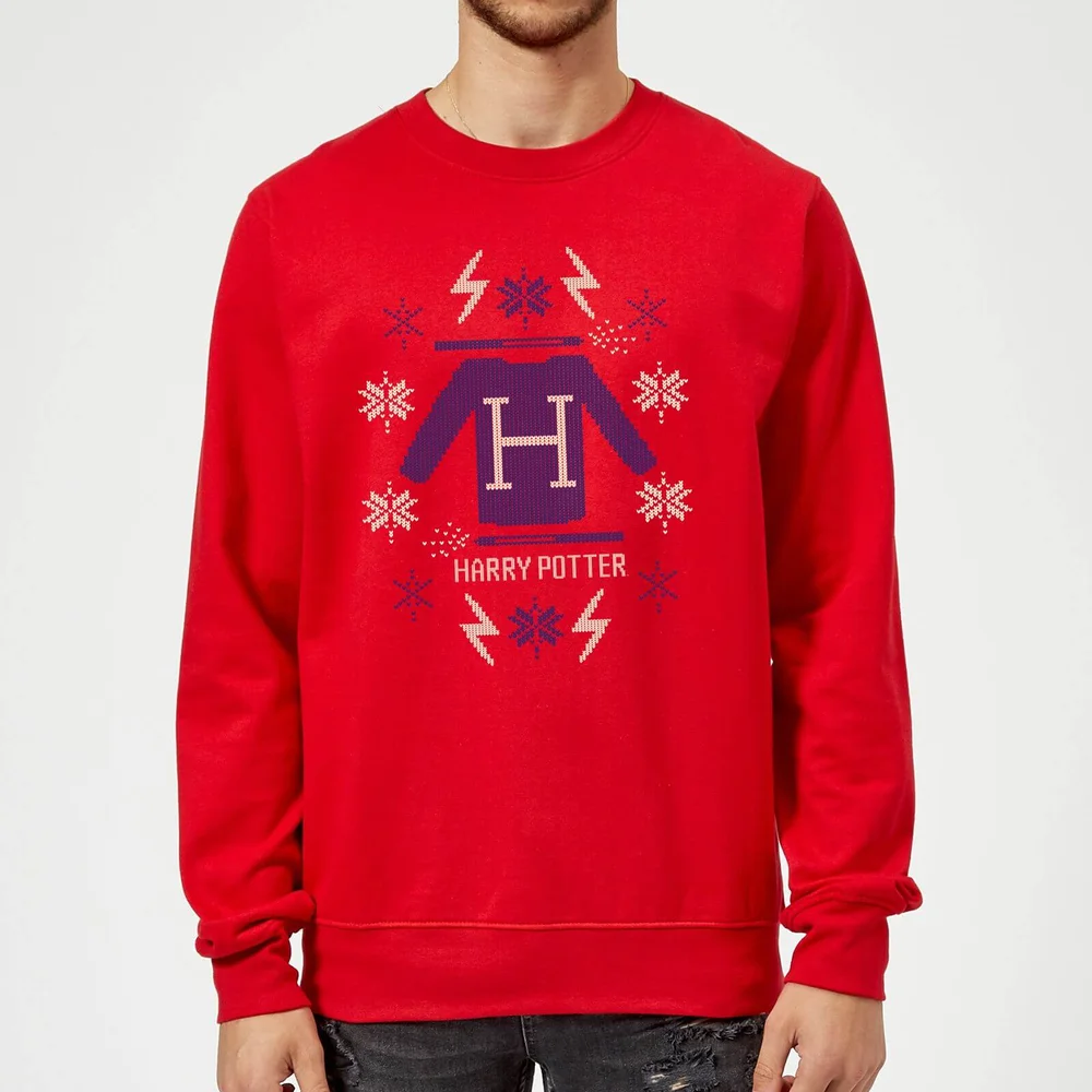 Harry Potter Weihnachtspullover – Rot - S Bild 1