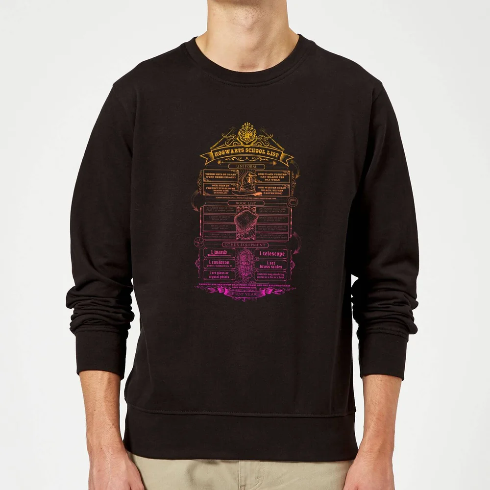 Harry Potter School List Sweatshirt - Black - S Bild 1