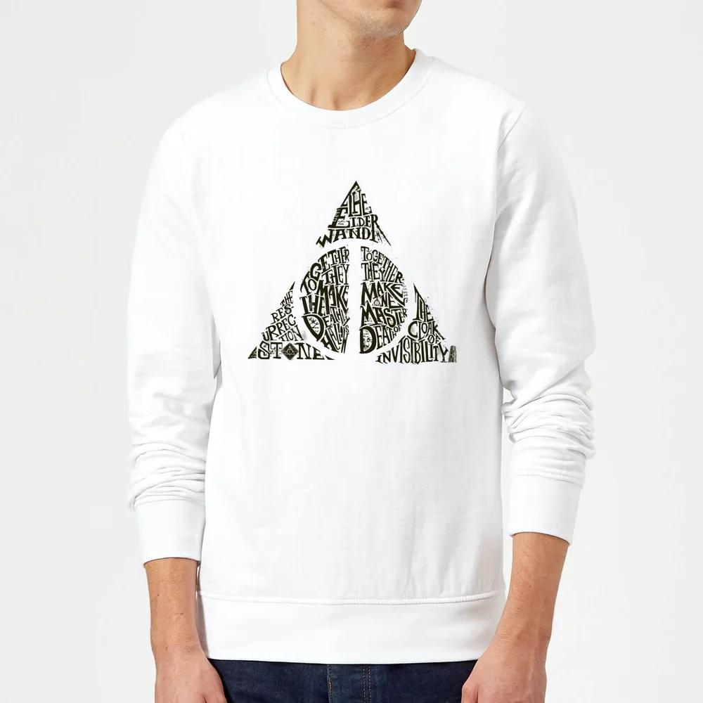 Harry Potter Deathly Hallows Text Sweatshirt - White - S Bild 1
