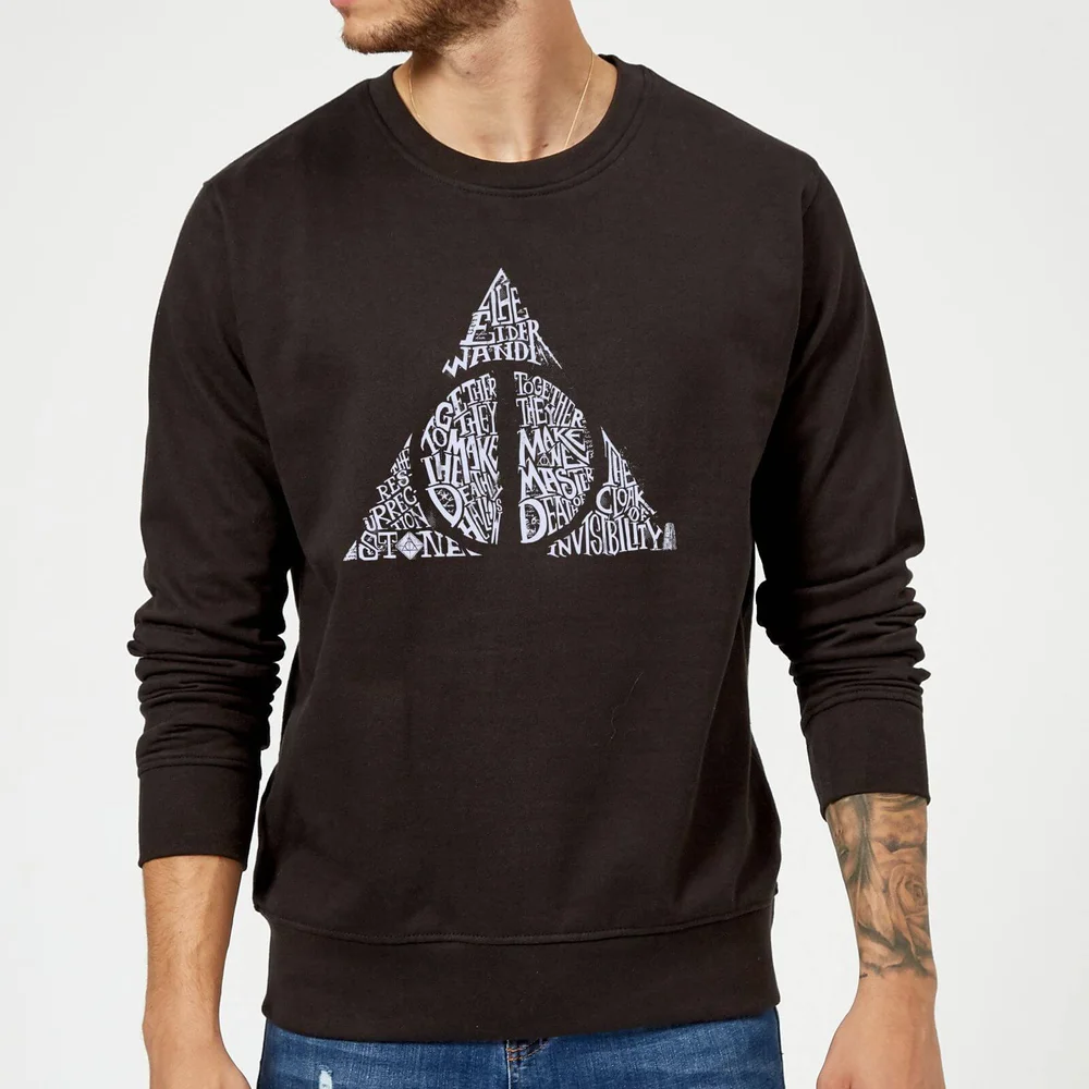 Harry Potter Deathly Hallows Text Sweatshirt - Black - S Bild 1