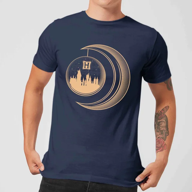 Harry Potter Globe Moon Men's T-Shirt - Navy