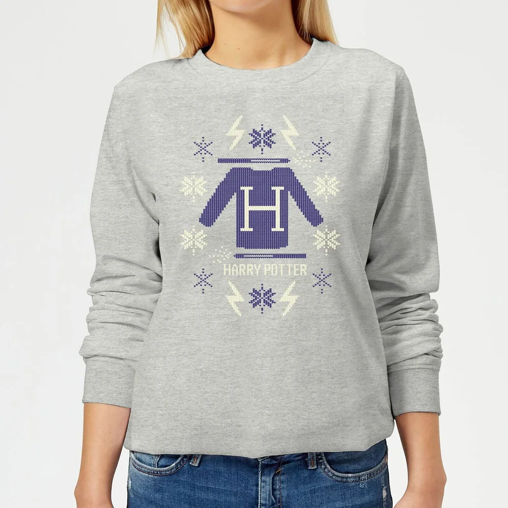 Harry Potter Christmas Sweater Women's Sweatshirt - Grey - 3XL Bild 1