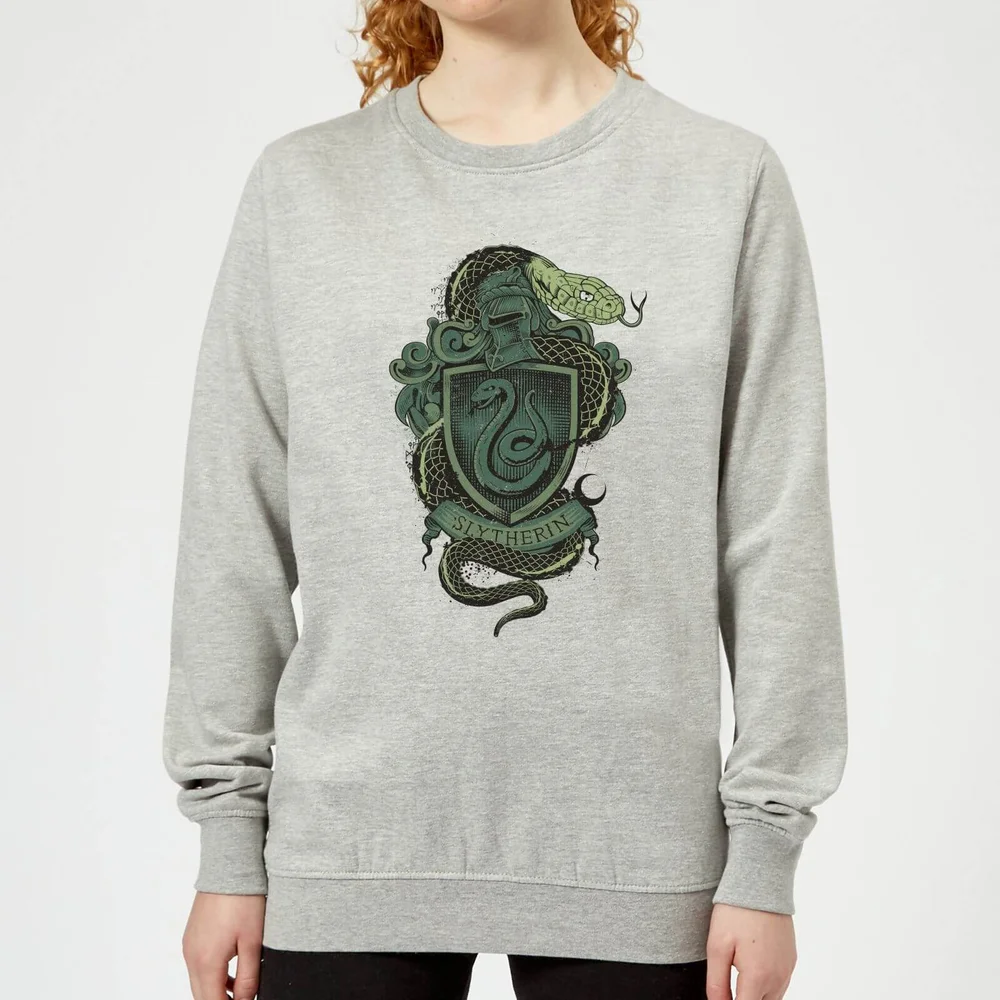 Harry Potter Slytherin Drawn Crest Women's Sweatshirt - Grey - 3XL Bild 1
