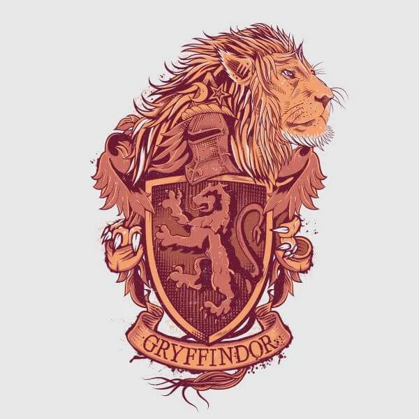 Harry Potter Gryffindor Drawn Crest Women's T-Shirt - Grey