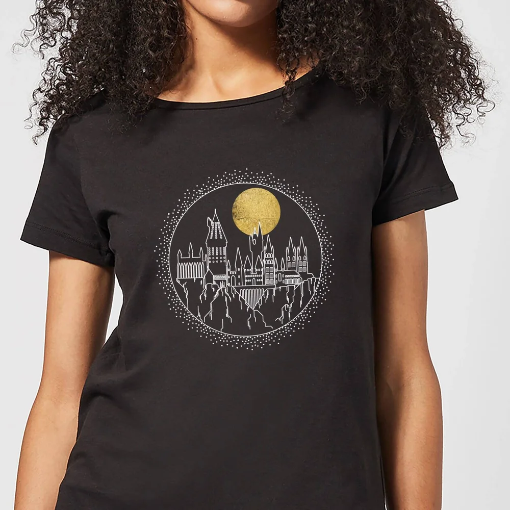 Harry Potter Hogwarts Castle Moon Women's T-Shirt - Black - S Bild 1