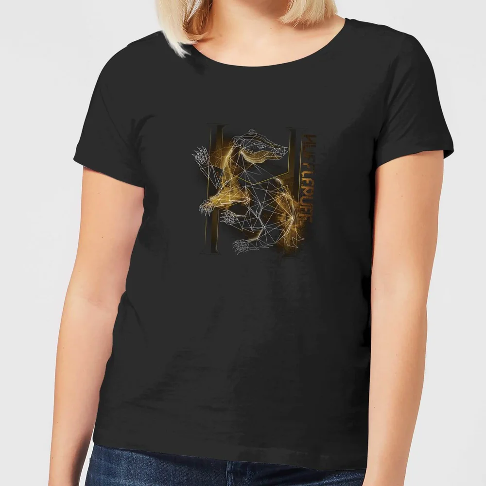 Harry Potter Hufflepuff Geometric Women's T-Shirt - Black - S Bild 1