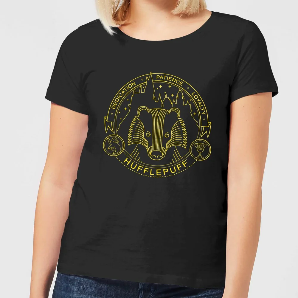 Harry Potter Hufflepuff Badger Badge Women's T-Shirt - Black - S Bild 1