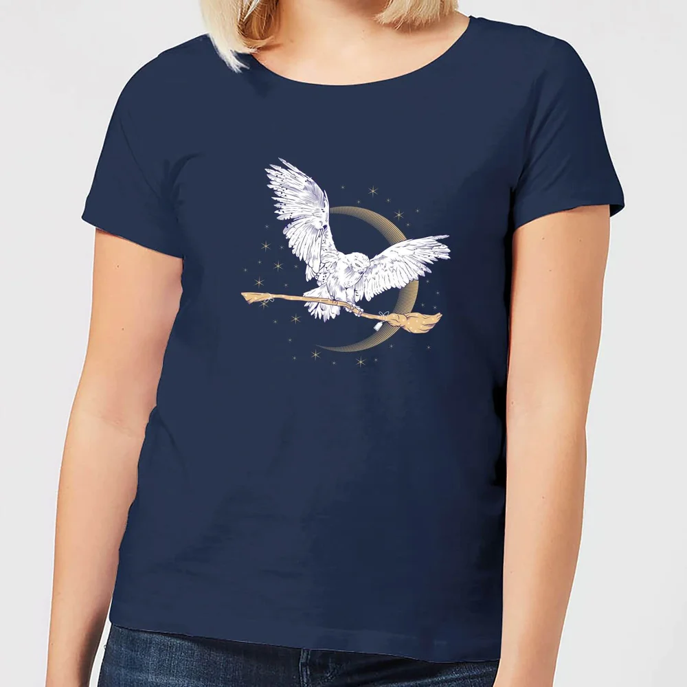 Harry Potter Hedwig Broom Women's T-Shirt - Navy - S Bild 1