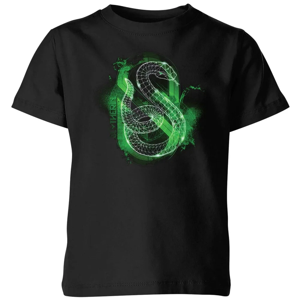 Harry Potter Slytherin Geometric Kids' T-Shirt - Black - 3-4 Jahre Bild 1