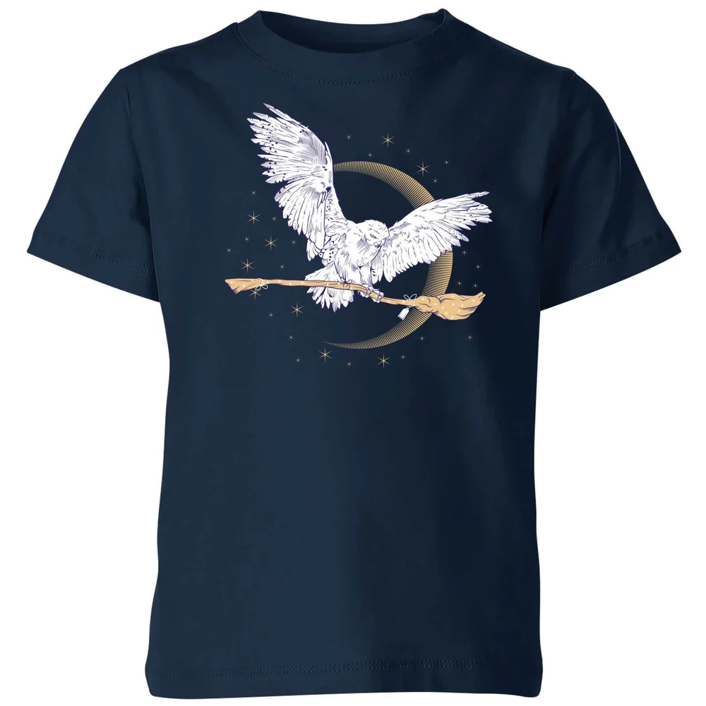 Harry Potter Hedwig Broom Kids' T-Shirt - Navy - 3-4 Jahre Bild 1