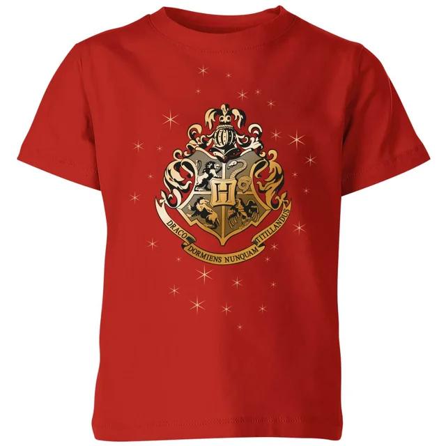 Harry Potter Star Hogwarts Gold Crest Kids' T-Shirt - Red