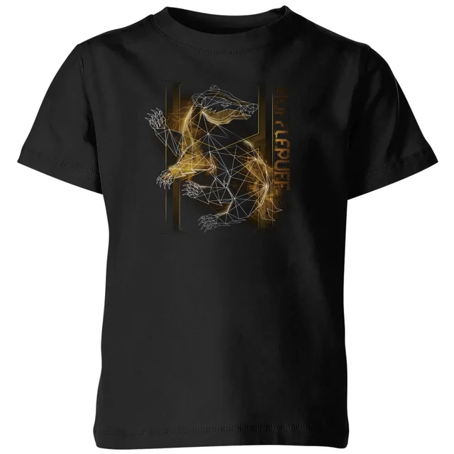 Harry Potter Hufflepuff Geometric Kids' T-Shirt - Black