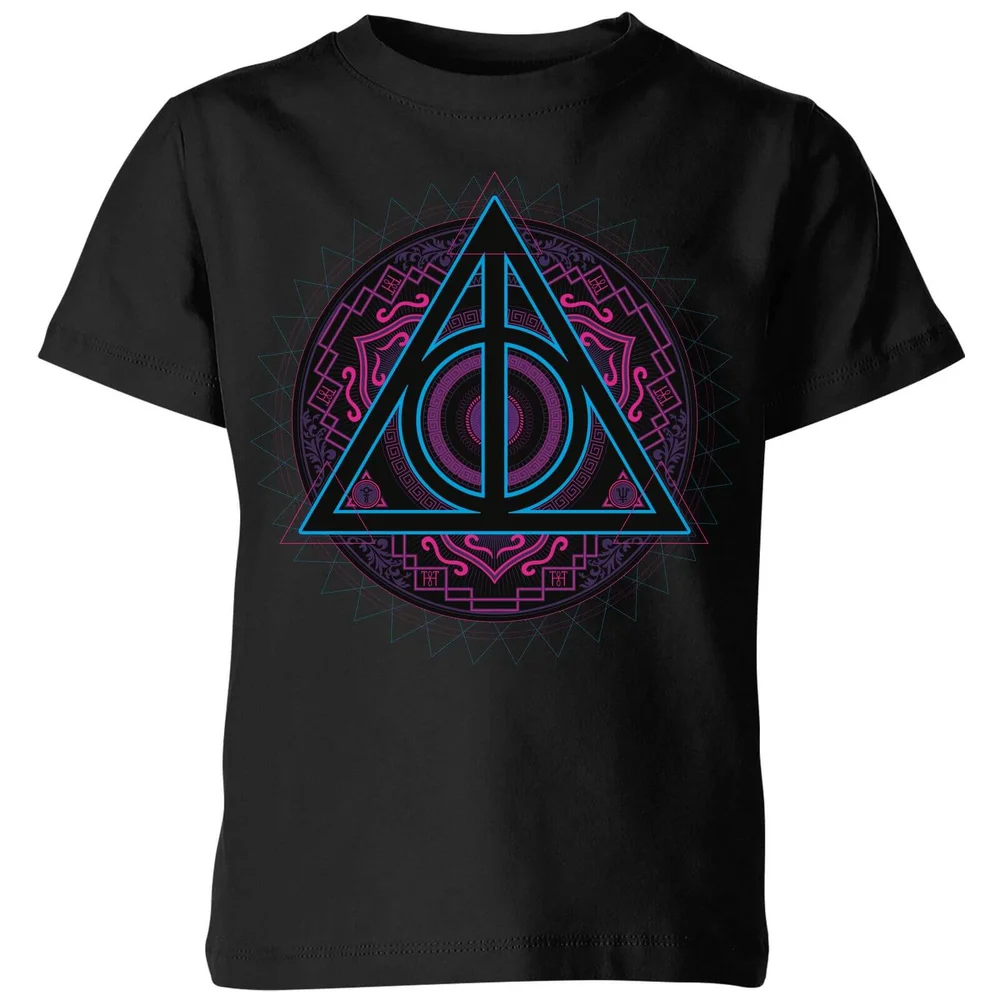 Harry Potter Deathly Hallows Neon Kids' T-Shirt - Black - 3-4 Jahre Bild 1