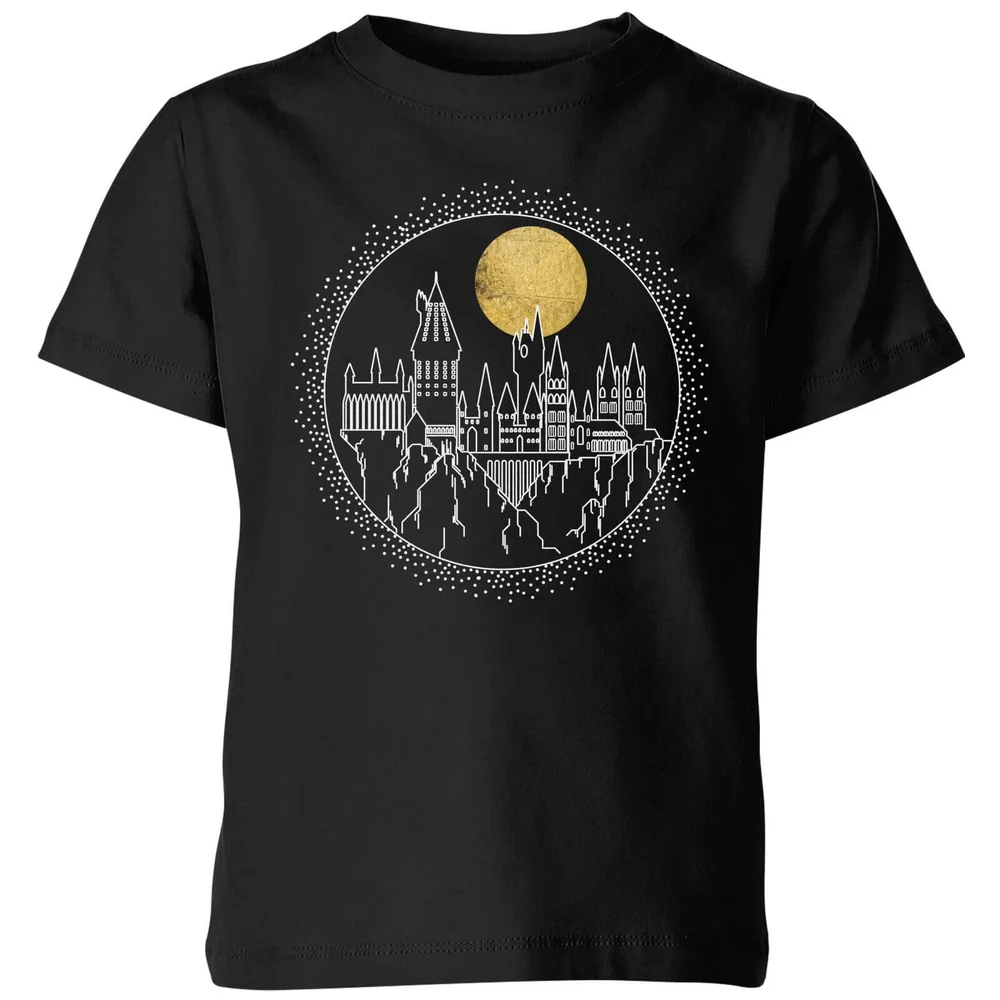 Harry Potter Hogwarts Castle Moon Kids' T-Shirt - Black - 3-4 Jahre Bild 1