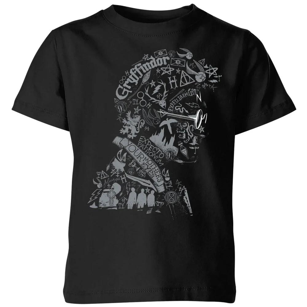 Harry Potter Harry Potter Head Kids' T-Shirt - Black - 3-4 Jahre Bild 1