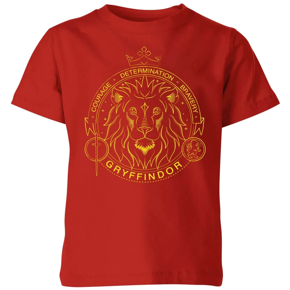 Harry Potter Gryffindor Lion Badge Kids' T-Shirt - Red - 3-4 Jahre Bild 1