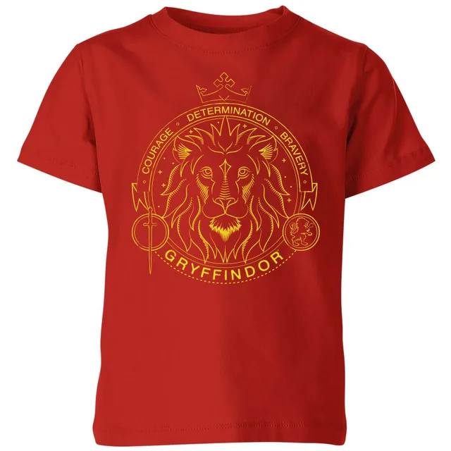 Harry Potter Gryffindor Lion Badge Kids' T-Shirt - Red