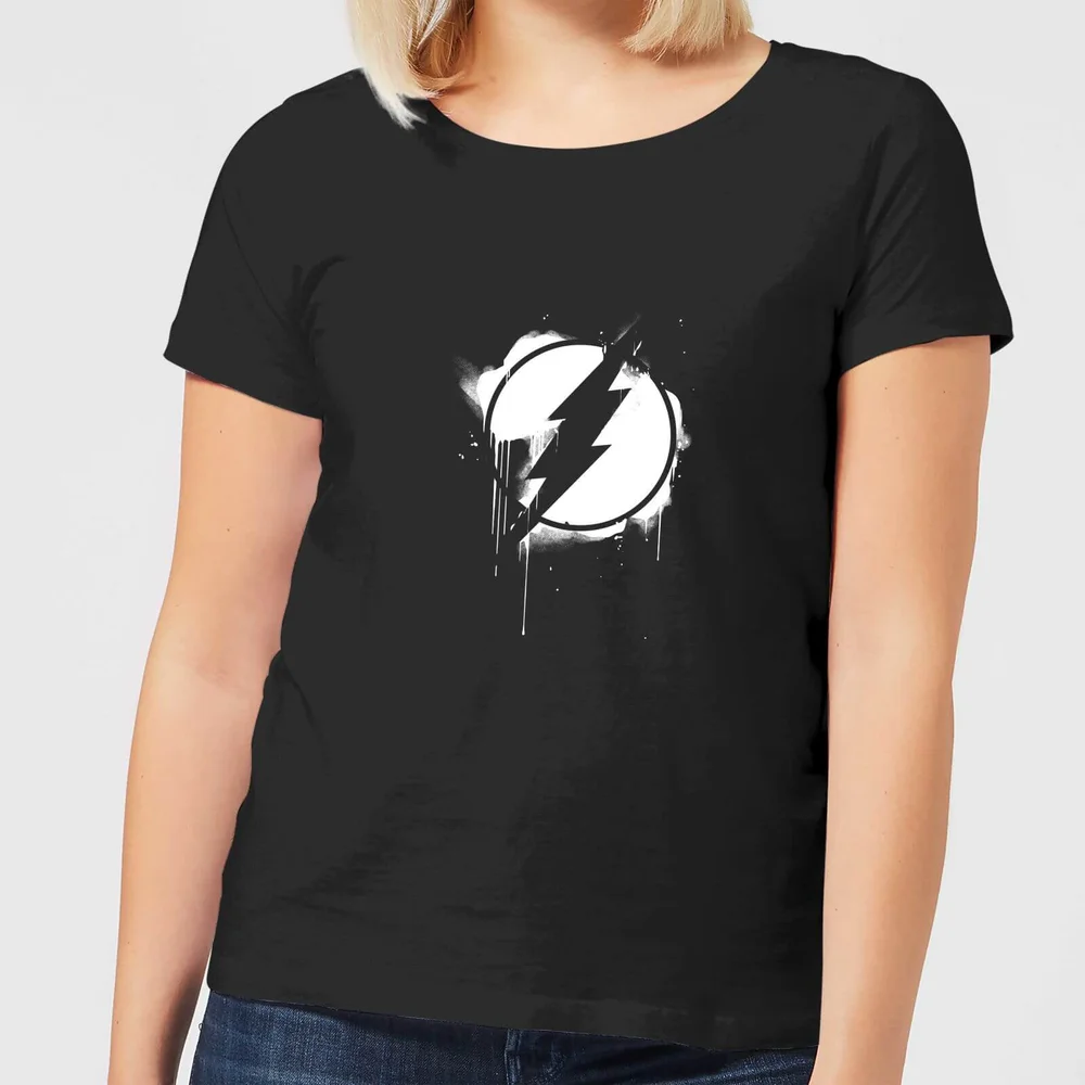 Justice League Graffiti The Flash Women's T-Shirt - Black - S Bild 1