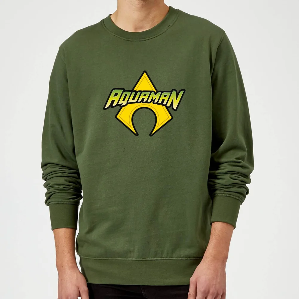 Justice League Aquaman Logo Sweatshirt - Forest Green - XL - Waldgrün Bild 1